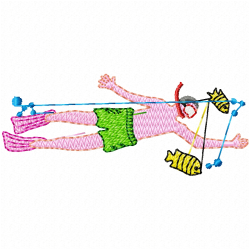 Diving Embroidery Design 4 Diving Embroidery Design 4